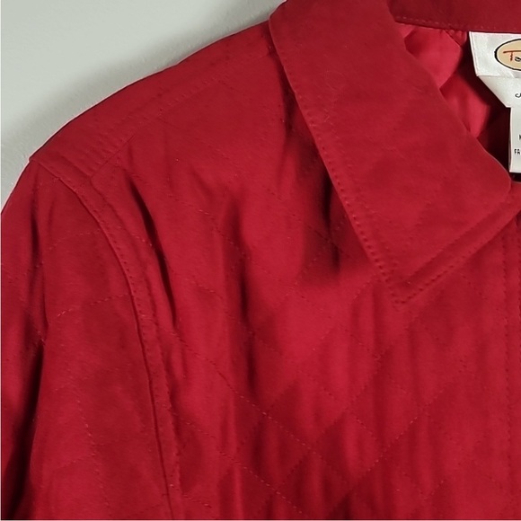 Talbots Quilted Red Button Down Jacket Chore Barn Coat - Picture 2 of 9